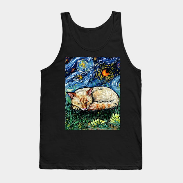 Sleepy Flame Point Siamese Night Tank Top by sagittariusgallery